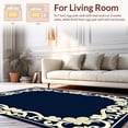 thumbnail image 2 of ODIKA 2'x3' Machine Washable Non-Slip Area Rug, Damask Scroll Work with Flourish Border High Traffic Rug, Blue, 450573, 2 of 7