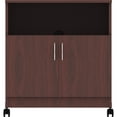 thumbnail image 4 of Lorell, LLR60268, Mobile Machine Stand with Shelf, 1 Each, Mahogany, 4 of 5