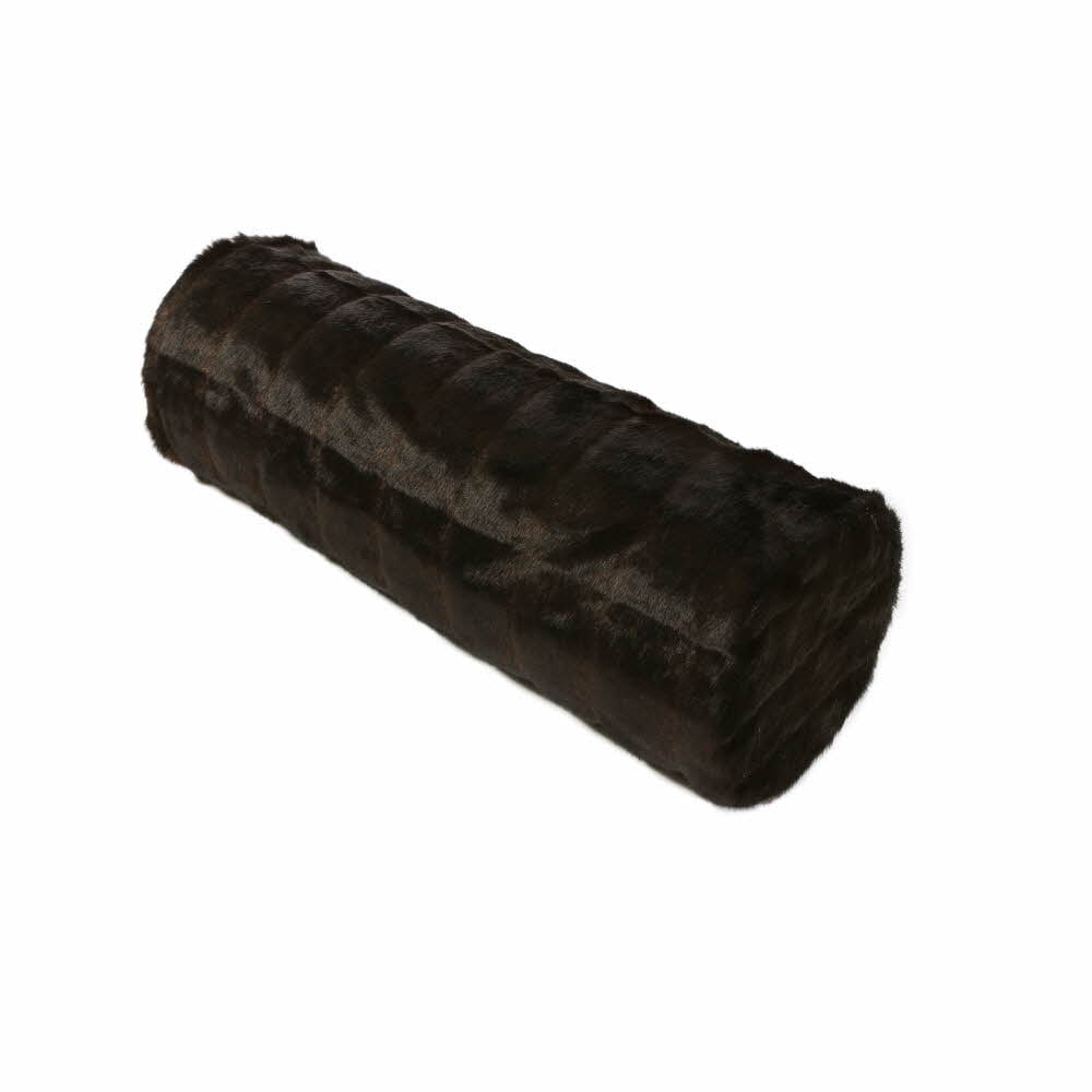 Quality Home Closeout Faux Fur Bolster Pillow Mink 9" x 36" (Set of