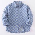 thumbnail image 2 of zbxnLI Toddler Boys Plaid Button down Shirts Long Sleeve Cotton Shirt Little Boys Spring Fall Tops, 2 of 7