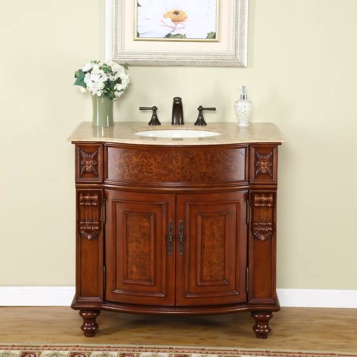 Juliana Single Sink Bathroom Vanity In, Cherry Wood Bathroom Vanity With Sink