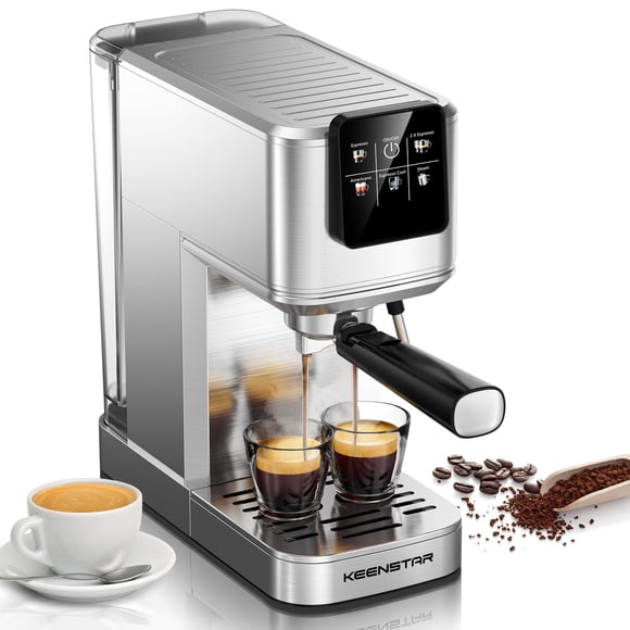 Cafetera Espresso KEENSTAR 20 Bar Pantalla Táctil Tanque de 1.2L