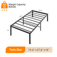 thumbnail image 4 of Ktaxon Twin Size Bed Frames, 18" Metal Platform Bed, Black, 4 of 9