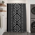 thumbnail image 3 of Xipuska Black Boho Geometric Shower Curtain - Water Repellent Fabric Shower Curtains Washable, Vintage Southwestern Stripes Decorative Polyester Cloth Bathroom Curtains Modern Bath Decor 66"x72", 3 of 6