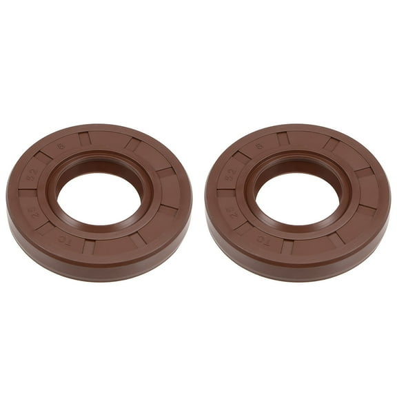 Oil Seal 25mm Inner Dia 52mm OD 8mm Thick Fluorine Rubber Double Lip Sealing 2Pcs