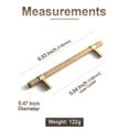 thumbnail image 3 of Goo-Ki 5''(128 MM) Hole Centers Champagne Bronze T Bar Cabinet Pulls, Luxury Zinc Alloy Cabinet Handles with Knurled for Dresser,Drawer,and Cupboard,6 Pack, 3 of 8