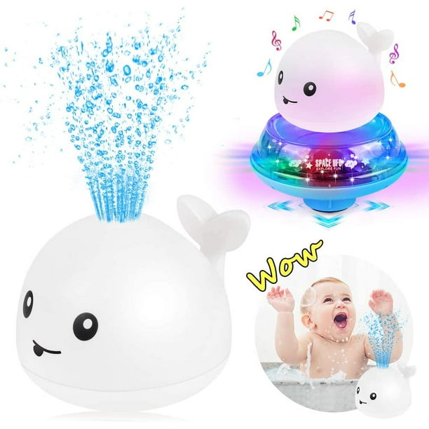 Jouets de bain flottants pour enfants 2 en 1 Jouets d'eau Baleine d'arrosage  à induction automatique avec lumières et musique, jouets de bain d'eau pour  bébé pour fête d'enfants 