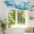 thumbnail image 6 of Marble Texture Valances for Windows, 42 x 18in, Watercolor Blue Wave Abstract Art Rod Pocket Kitchen Valance Curtain Light Filtering Window Treatments for Living Room Bedroom, 1 Panel, 6 of 7