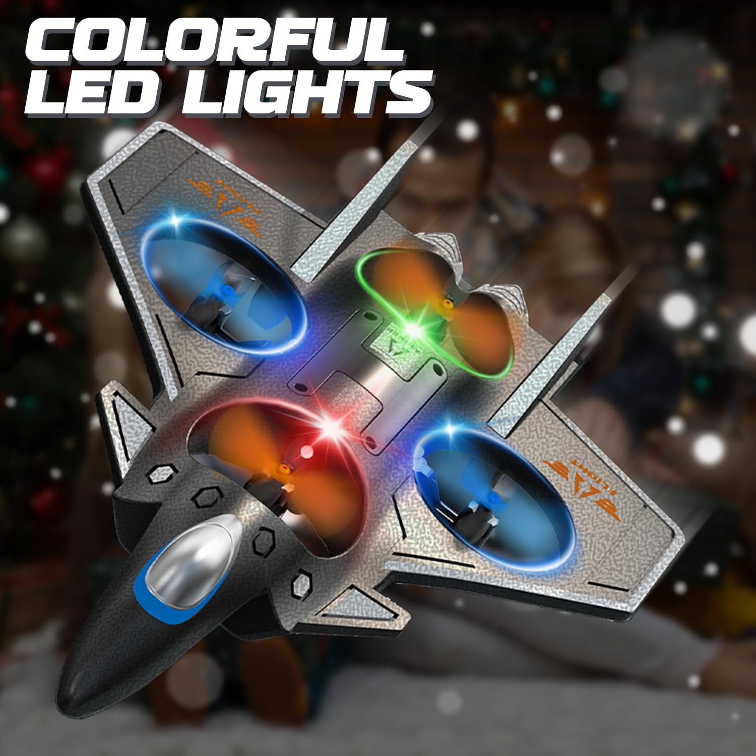TBSCWYF Foam RC Plane, Remote Control Airplane for Kids 8-16, 360° Flip Stunt, LED Lights, 2 Batteries