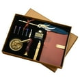 thumbnail image 1 of Vintage Feather Dip Pen Kit with 2 Replaceable Nibs, 15ml Ink, 5 Ink Sacs, Gold Wax Bar, PU Leather Notebook & Pen Holder – Premium Alloy & Goose Feather Crafted Writing Set in Retro Gift Box for, 1 of 7