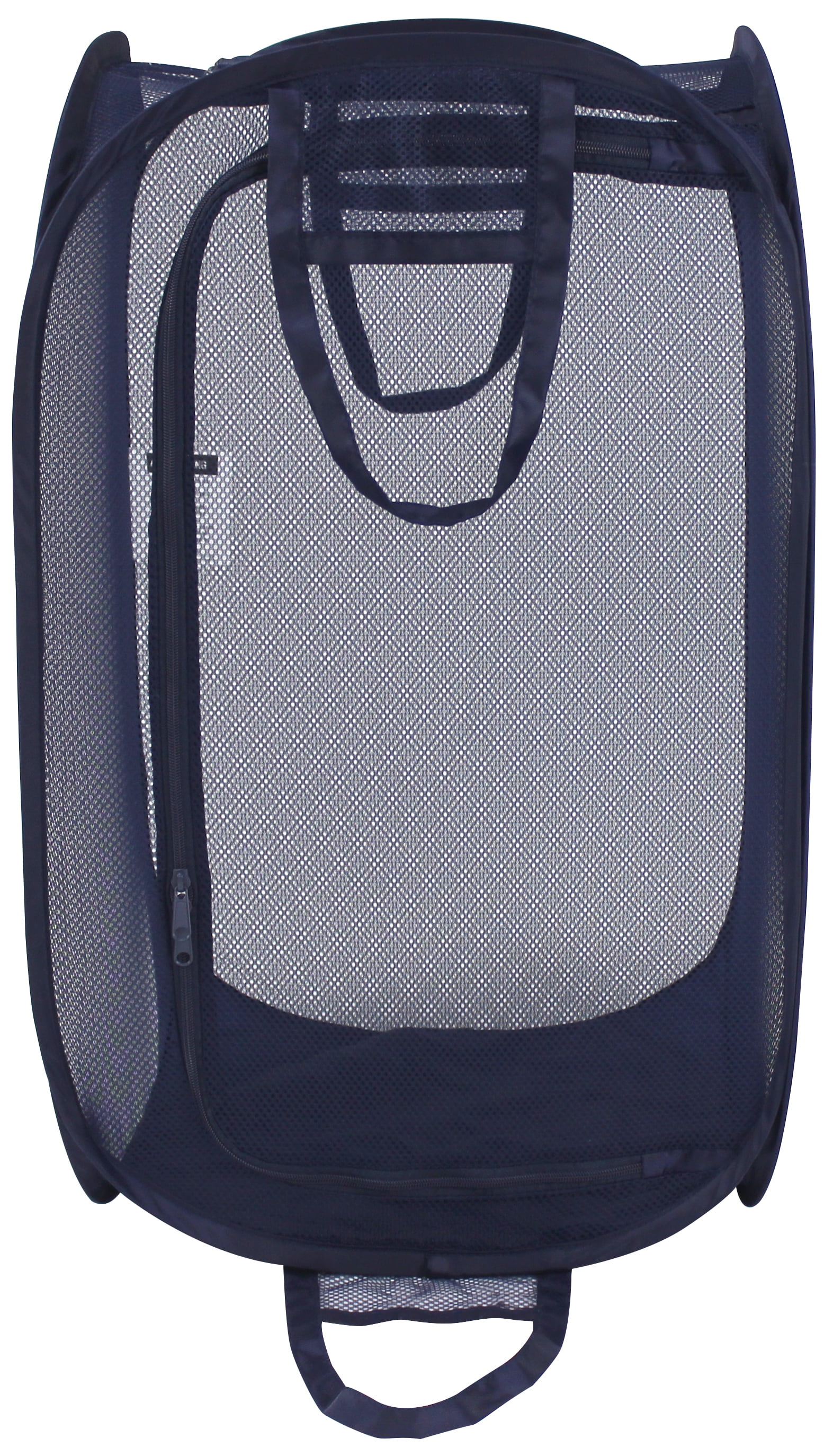 Mainstays Blue Pop-Up Mesh Laundry Hamper with Heavy Duty Handles