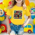 thumbnail image 2 of 100 Days Of School Shirt Girls Size 6/7 Boy Cute Print Round Neck Raglan Tops Loose Fit Vacation Tops Pullover Tops Yellow,2-3 Years, 2 of 4