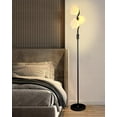 thumbnail image 4 of Dimmable Flower Floor Lamp, Modern Black Pole Standing Lamps with 3 Soft Warm White 3000K Bulbs, Mid Century Unique Floral Floor Lamp for Living Room Bedroom Home Decor, 4 of 15