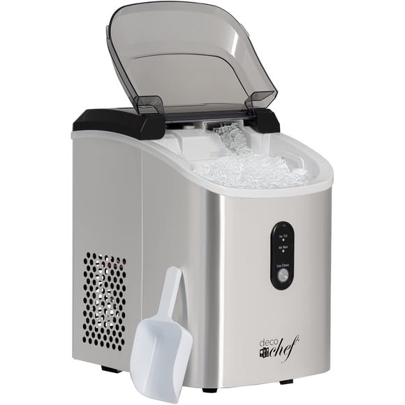 Fabricador de Hielo Deco Chef 15 kg/día Hielo Nugget Suave Acero Inoxidable