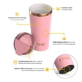 thumbnail image 4 of RTIC 18 oz Ceramic Lined Insulated Happy Hour Pint Tumbler, Leak Resistant Lid, Soft-Touch Exterior, Rosewater, 4 of 9