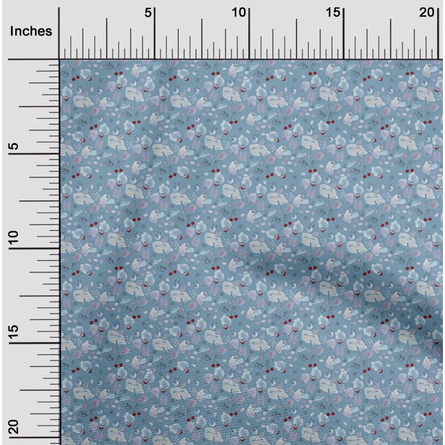 oneOone Silk Tabby Fabric Brush Stroke & Fruits Decor Fabric Printed BTY 42 Inch Wide