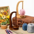 thumbnail image 2 of Holder Knitting Crochet Wooden Frame Spool Holder Stand Yarn Crocheting Wooden Thread Spool Accessories Winding Wool Spool, 2 of 7