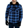 thumbnail image 3 of LWITHSZG Mens Shirt Jacket Thickened Warm Fleece&nbsp;Lined Plaid Shacket Casual Outerwear Fall Winter Fashion Long Sleeve Button Down Hoodie with&nbsp;Pockets, 3 of 7