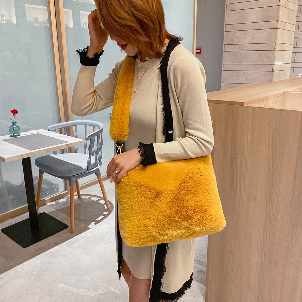 fluffy yellow bag