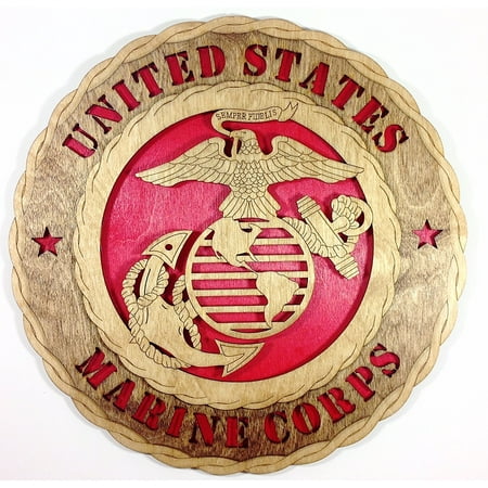 - Unique Decorative Custom Laser Crafted Three Dimensional Wooden Wall Plaque - Armed Forces Marines