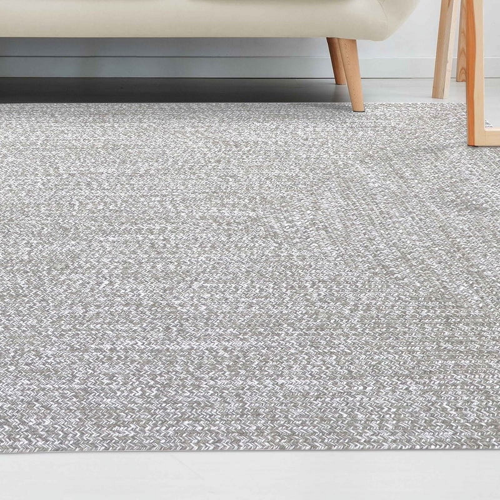 Superior Two-Toned Braided Indoor/ Outdoor Area Rug, Canvas/ White, 3' x 5'