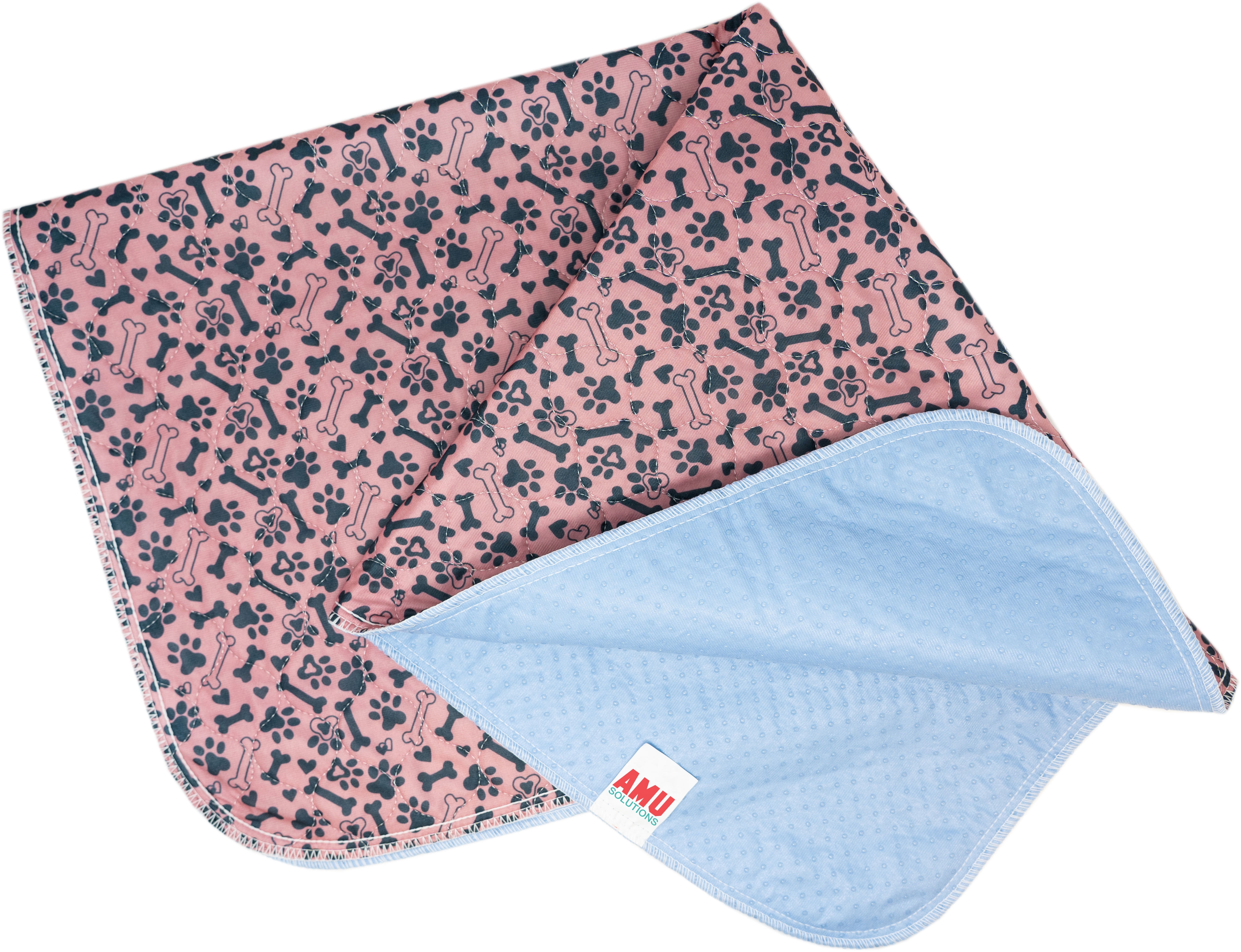 4pk - 36 x 41 Washable Pee Pads for Dogs Superior Reusable Puppy Pads Pet Training Pads - 100% Waterproof Dog Pee Pad Protects Against Urine Leakage Non-Slip Grip - Paws & Bones Print