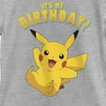 thumbnail image 2 of Girl's Pokemon Pikachu It's My Birthday  Graphic Tee Athletic Heather Medium, 2 of 5