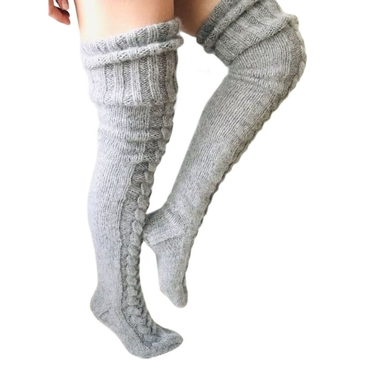 Tights Women Winter Woolen Knitted Pantyhose Twist Stockings Warm