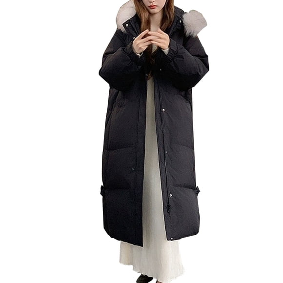 Women's Winter Coats, Comdrip Women's Quilted Lightweight Long Puffer Coat Jacket Thickened Winter Coats Zip Up Baggy Down Outerwear Women's Down Jackets & Parkas Black L