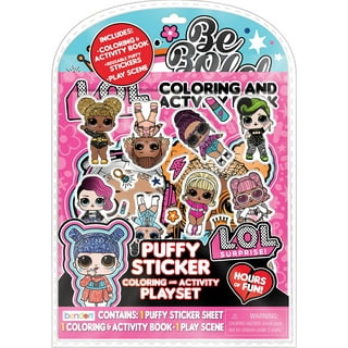 Pink LOL Dolls Sticker Set: Earring Stickers (24 Pairs) & Stickers Book (4  Sheets, Includes Puffy Stickers)