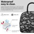 thumbnail image 3 of Womens Black Cartoon Dinosaurs Skulls Skeletons Pattern Lunch Box for Work,Insulated Lunch Bag for Women,Loncheras Para Mujer,Leakproof Adult Lunch Bag for Work,Beach,Travel,Picnic,Camping, 3 of 7
