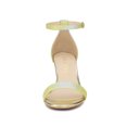 thumbnail image 6 of BLISSFUL STEP Women's Shoes Ankle Strap Open Toe Glitter Chunky Heels Sandals Yellow 8.5, 6 of 7