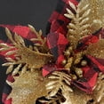 thumbnail image 2 of Festive Wreath & Tree Decorations Silver Glitter Poinsettia Flowers for Christmas, 2 of 8