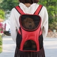 thumbnail image 4 of Mochila transportadora para mascotas, bolsa para mascotas de doble hombro de malla, mochila transportadora para perros transpirable con diseño ventilado, expandible (rojo), 4 of 5