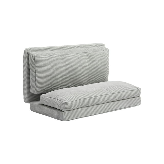 Canapé-lit pliant KFFKFF, canapé-lit pliable 3 en 1 avec housse lavable, fauteuil-lit convertible en mousse à mémoire de forme haute densité 25D, canapé-lit futon, gris clair (double)