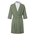 thumbnail image 2 of TheFound Men? s Solid Color V-Neck Half Sleeve Night-Robe with Waist Belt, 2 of 8