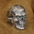 thumbnail image 4 of 925 Sterling Silver Red Skull Ring Biker Punk Jewelry TA344 Middle Model US Size 12, 4 of 17