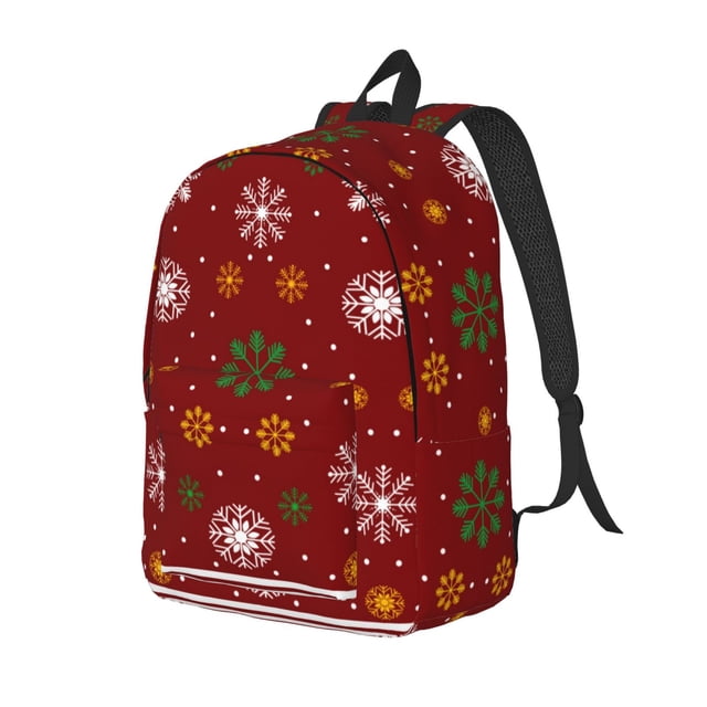 Vsdgher Merry Christmas Print Canvas Backpack Travel Rucksack Unisex Knapsack 15.7/17.7Inch Laptop Backpack for Work,College-Small