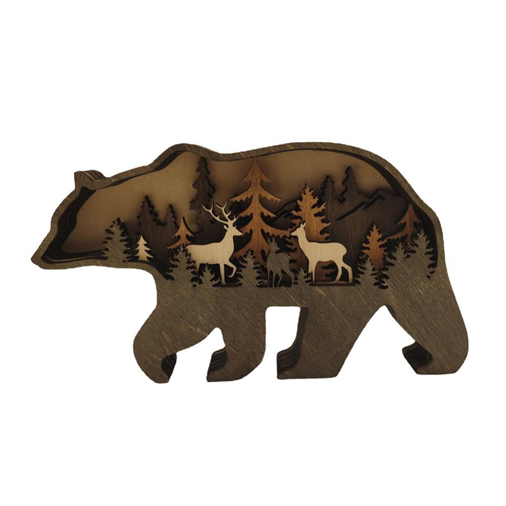 20" BROWN BEAR METAL SCULPTURE SIGN Forest Rustic Lodge Log Cabin Home Decor NEW