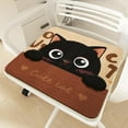thumbnail image 1 of Cojín de silla con estampado de gato y peluche | Amortiguador antideslizante para el invierno | Poliéster suave, multicolor, 40x40cm | Lavable a máquina, cálido y acogedor, decorativo para casa, 1 of 6