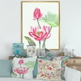 thumbnail image 2 of Designart 'Ancient Pink Lotus Flower' Traditional Framed Canvas Wall Art Print, 2 of 5