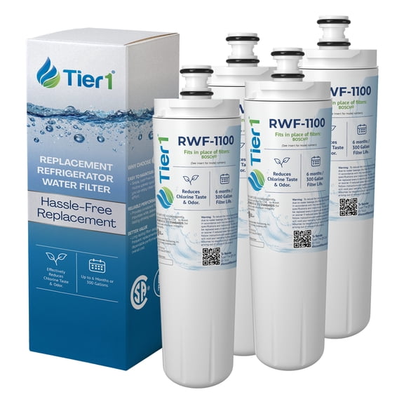 Tier1 RWF1100 640565 Refrigerator Water Filter | Replacement for 3M Cuno CS-52, Whirlpool WHKF-R-PLUS, EVOLFLTR10 Fridge Filter - Up to 24 Months Supply | Easy Install | Great Tasting Water (4-pk)