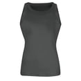 thumbnail image 4 of Womens Tank Tops High Neck Sleeveless Ribbed Tank Casual Basic Thick Strap Slim Fitted Racerback Shirts Dark Gray S, 4 of 4