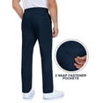 thumbnail image 3 of Lavenicole Mens Golf Pants Stretch Casual Dress Pants Elastic Waist Button Closure Lightweight with 4 Pockets Darknavy, 3 of 8