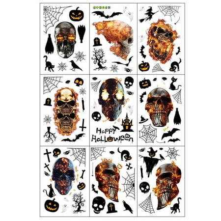 

1 Set 9Pcs Halloween Static Window Stickers Shop Window Clings (Assorted Color)