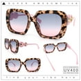 thumbnail image 2 of Womens Star Emblem Bold Luxury Mod Diva Rectangle Sunglasses Tortoise Pink - Black Pink, 2 of 8
