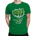 thumbnail image 2 of Scary Green Stitched Monster Face Men's T-shirt, 2 of 3
