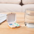 thumbnail image 2 of Portable Metal Travel Medicine Box/Storage Box (Square 3 Compartments, Square Gold), 2 of 7