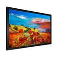 thumbnail image 2 of Designart 'Blossomg Red Poppies Under A Blue Sky' Traditional Framed Art Print, 2 of 4
