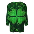 thumbnail image 4 of Lenpel Women's 3/4 Sleeve Tops Spring Fashion Crew Neck St.Patrick's Printed Blouses Loose Casual Tunic Shirts, 4 of 5